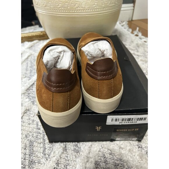 NWB Frye Men's Beacon Suede Leather Slip On Sneakers in Brown Sz 10 US - Picture 5 of 8